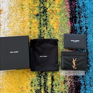 YSL MONOGRAM CARD CASE black